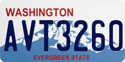WA license plate AVT3260
