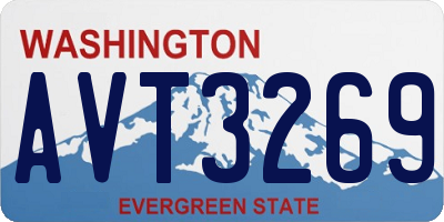 WA license plate AVT3269