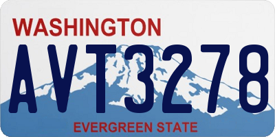 WA license plate AVT3278