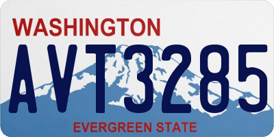 WA license plate AVT3285