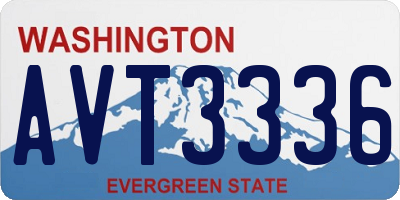 WA license plate AVT3336