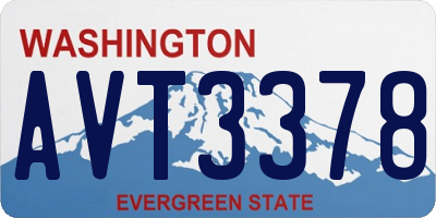 WA license plate AVT3378