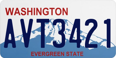 WA license plate AVT3421