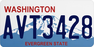 WA license plate AVT3428
