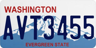 WA license plate AVT3455