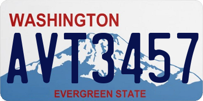 WA license plate AVT3457