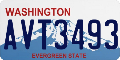 WA license plate AVT3493