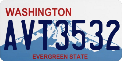 WA license plate AVT3532