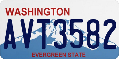 WA license plate AVT3582