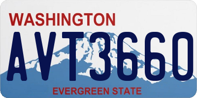 WA license plate AVT3660