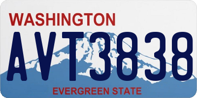 WA license plate AVT3838