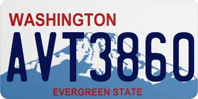WA license plate AVT3860
