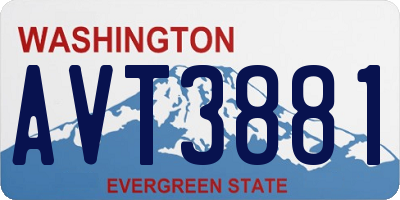 WA license plate AVT3881