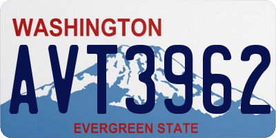 WA license plate AVT3962