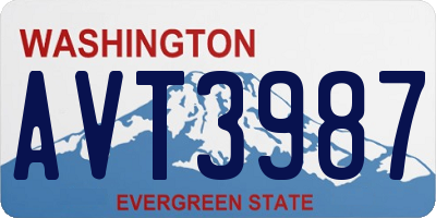 WA license plate AVT3987