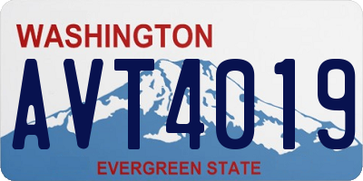 WA license plate AVT4019