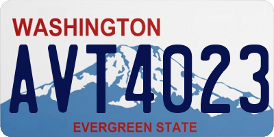 WA license plate AVT4023