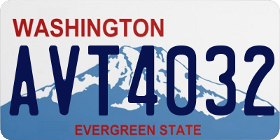 WA license plate AVT4032