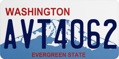 WA license plate AVT4062