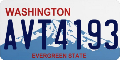 WA license plate AVT4193