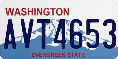 WA license plate AVT4653
