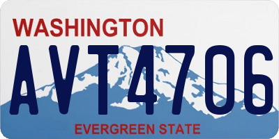 WA license plate AVT4706