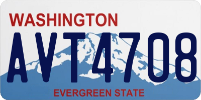 WA license plate AVT4708