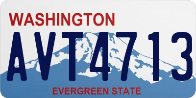 WA license plate AVT4713
