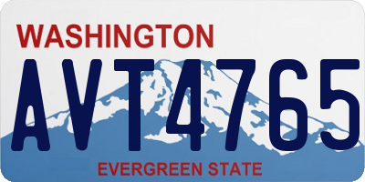 WA license plate AVT4765