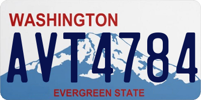 WA license plate AVT4784