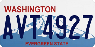 WA license plate AVT4927