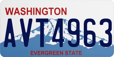 WA license plate AVT4963