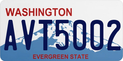 WA license plate AVT5002