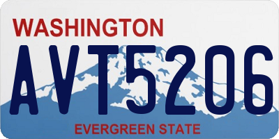 WA license plate AVT5206