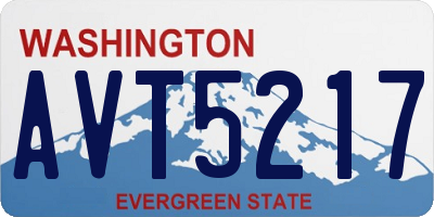 WA license plate AVT5217
