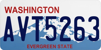 WA license plate AVT5263