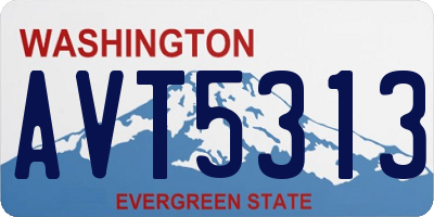 WA license plate AVT5313