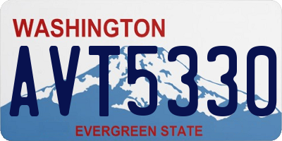 WA license plate AVT5330