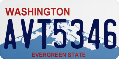 WA license plate AVT5346