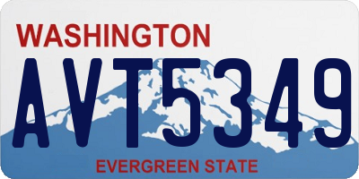 WA license plate AVT5349
