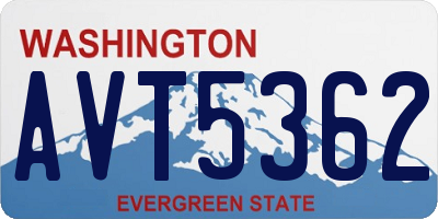 WA license plate AVT5362