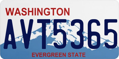 WA license plate AVT5365