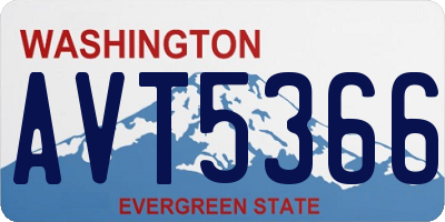 WA license plate AVT5366
