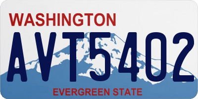 WA license plate AVT5402