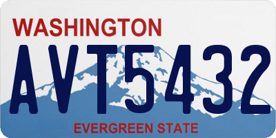 WA license plate AVT5432