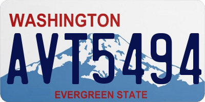 WA license plate AVT5494