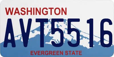 WA license plate AVT5516