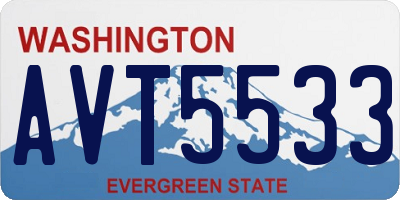 WA license plate AVT5533