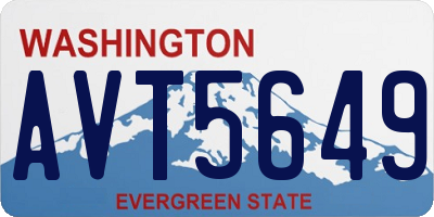 WA license plate AVT5649