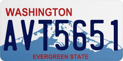 WA license plate AVT5651